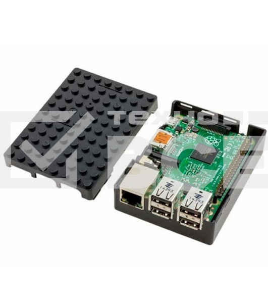 Корпус RA182 black для микрокомпьютера Raspberry Pi 3 ACD Black ABS Plastic Building Block case for Raspberry Pi 3