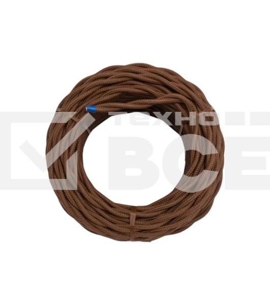 Провод Bironi B1-424-72-20 2*1,5 витой, коричневый матовый, 20 м