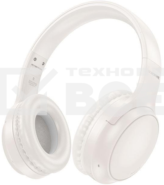Беспроводные/проводные наушники Borofone BO29 Milky белый, накладные, Bluetooth 5.3 + проводной, складная конструкция, микрофон, до 20 ч