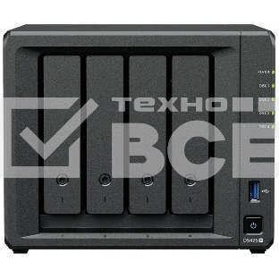 Сетевое хранилище Synology DiskStation DS425+ черный (Intel J4125/2Gb/4(3.5