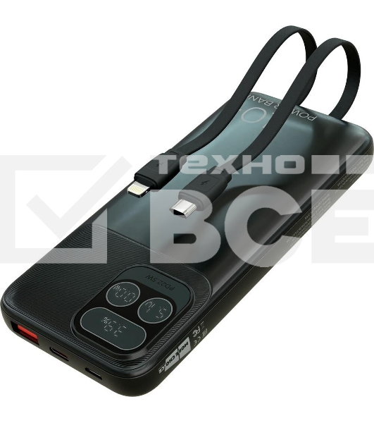 Портативный аккумулятор More choice (4620202550590) PB55-10 с кабелем 1USB 3.0A 22.5W PD - 10000mAh черный