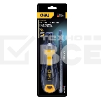 Двухсторонняя отвертка с трещеткой Deli DL626011 PH2+SL6x180 мм 6/PH2x180мм. Материал биты: Cr-V. Общая длина: 180-230 мм. Диаметр хвостовика: 6,3 мм., фото4