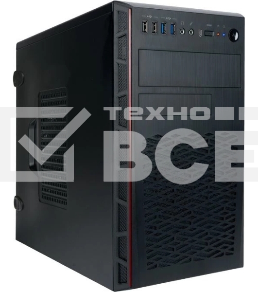 Компьютерный корпус Mini Tower InWin EMR065 черный U3.0*2+U2.0*2 A(HD) +intrusion switch mATX