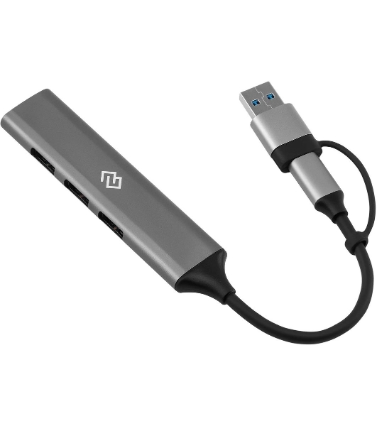 USB-разветвитель Digma DHUB-4USB-AC-3.0, USB-C + USB-A, USB 3.0 4порта, USB