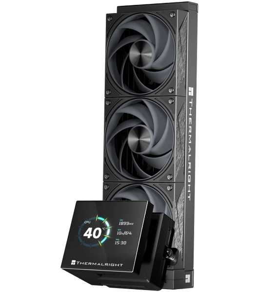 Система водяного охлаждения Thermalright Stream Vision 360 Soc-AM5/AM4/1200/1700/1851 черный 4-pin 28.1dB Al LCD Ret (S-VISION-360-BL)