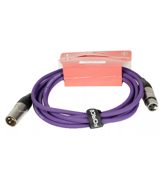 Микрофонный кабель FORCE FMC-05/3 VT XLR (F) -XLR (M), разъемы с никелевым корпусом и посеребренными контактами, 3 м, цвет фиолетовый