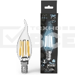Лампа филам. Gauss Filament 13Вт цок.:E14 свеча св.свеч.бел.нейт. (упак.:10шт) (104801213), фото 1