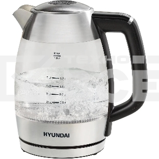 Чайник электрический Hyundai HYK-G9408, 1.9л, 2200Вт, черный/серебристый