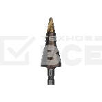 Сверло ступенчатое Denzel 6-8-10-12-14-16-18-20-22-24-26-28-30 мм, Р6М5К5, 6-гр. хвостовик 723614, фото7