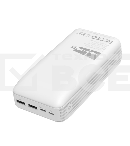 Портативный аккумулятор MORE CHOICE (4627151193649) PB52-30 белый - 30000mAh 2USB