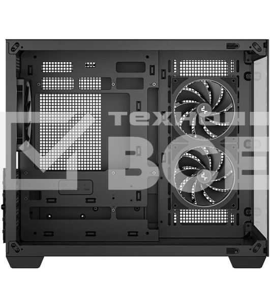 Компьютерный корпус Deepcool CG330 3F без БП, боковое окно (панорама), 3x120мм ARGB PWM вентилятора, черный, mATX