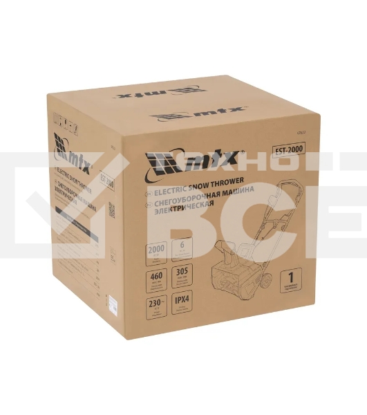 Снегоуборочная машина электрическая MTX EST-2000, 2 кВт