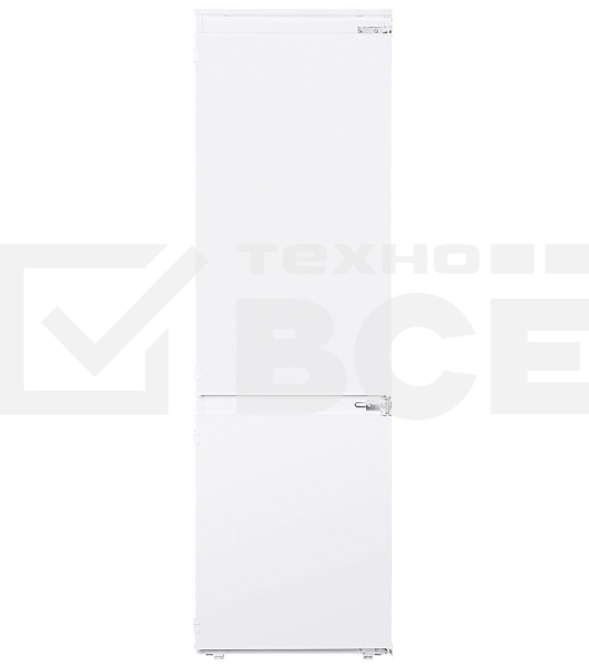 Встраиваемый холодильник HOMSair FB177SW Inverter белый, двухкамерный, 195/75л, морозилка снизу, капельная система