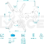 Кронштейн для телевизора Kromax CORBEL-4 черный, 15'-42' макс. 25 кг, настенный, поворот и наклон, фото2