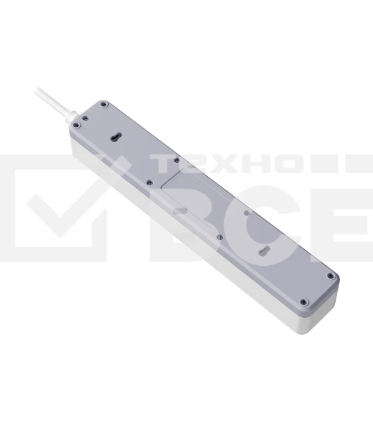 Удлинитель с сетевым фильтром Defender DFS 141, белый, 4розетки, USB+TypeC, 1.5 м.