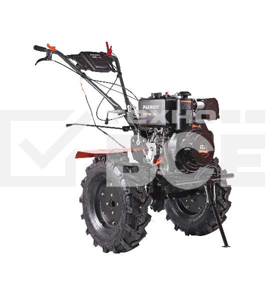 Мотоблок дизельный PATRIOT BOSTON 12DE  12 л,с; эл. Стартер: 12V; фрезы: 1350 mm; коробка передач 2 вперед+ 1 назад