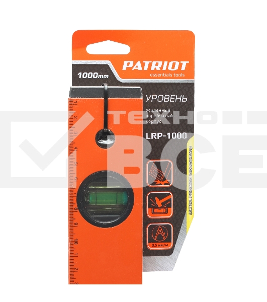 Уровень PATRIOT LRP-1000, магнитный, алюминиевый фрезерованный, усиленный, 1000мм
