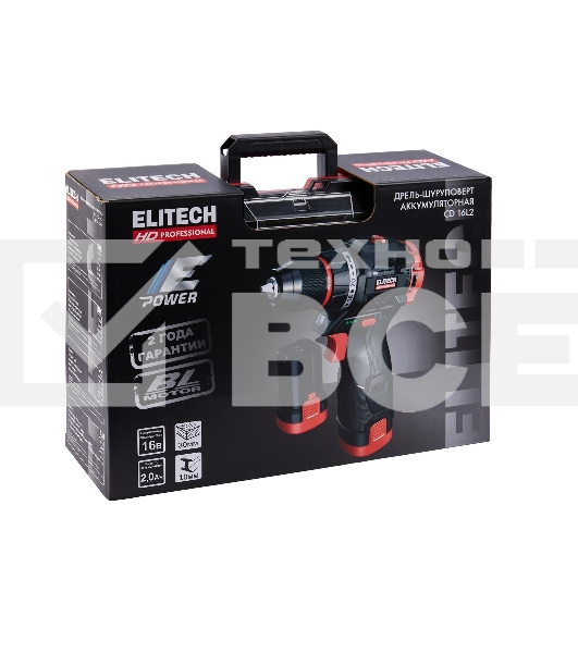 Дрель-шуруповерт Elitech CD 16L2 (E2201.039.01) 32Вт аккум. патрон:быстрозажимной (кейс в комплекте) (205715)