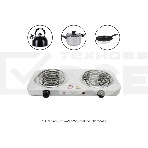 Плита настольная электрическая двухконфорочная Atlanta ATH-1737 белый, фото4