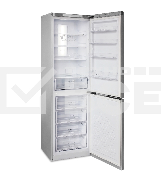 Холодильник Бирюса Б-M980NF металлик двухкамерный 240/130л морозилка снизу, No Frost