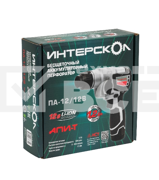 Перфоратор Интерскол ПА-12/12В патрон:SDS-plus уд.:1.2Дж аккум.