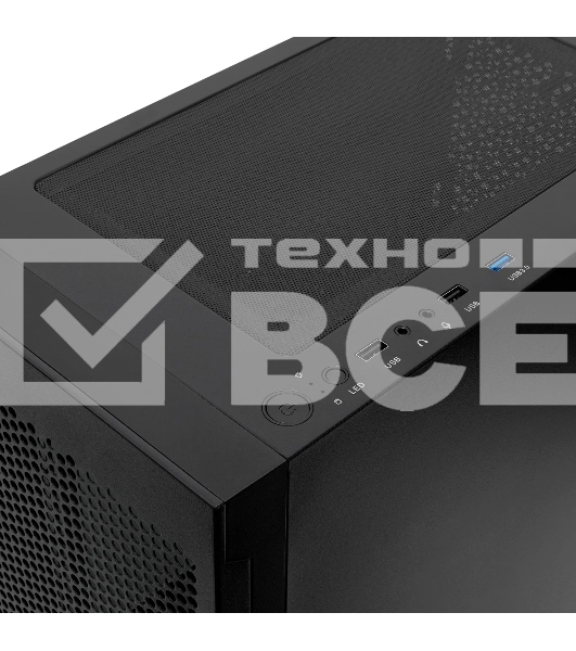 Компьютерный корпус без блока питания Case HSPD M540, Mesh Mid Tower, черный, TG, 0.45 SPCC, no fans, ATX, mATX, mITX, 160/300/150мм, 2x2.5