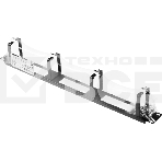 Горизонт. кабельный органайзер с окнами 19' 1U, 4 кольца, черный ЦМО, фото4