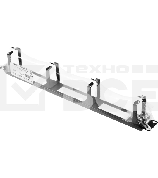 Горизонт. кабельный органайзер с окнами 19' 1U, 4 кольца, черный ЦМО