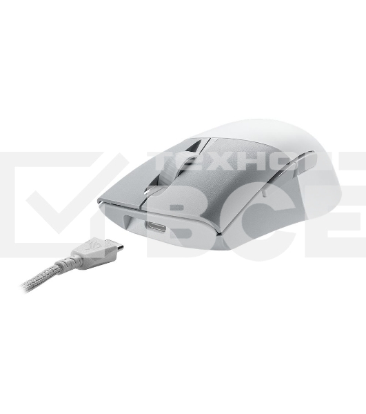 Мышь беспроводная/проводная ASUS ROG Keris Wireless AimPoint белый, 36000 dpi, радиоканал, Bluetooth, USB, кнопки - 5