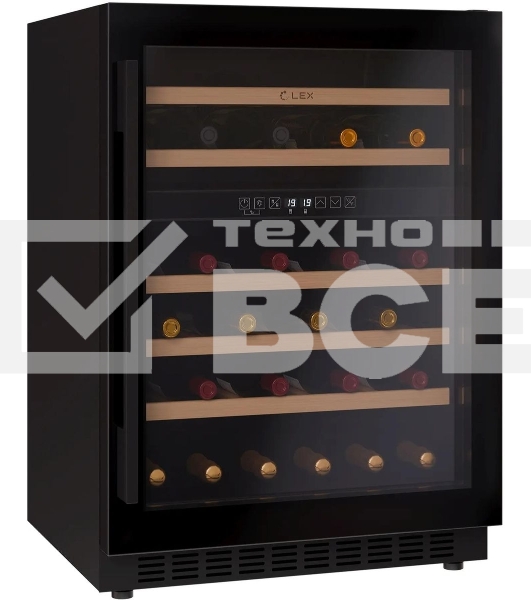 Винный шкаф LEX LWD6046BL dual zone 1-нокамерн. черный