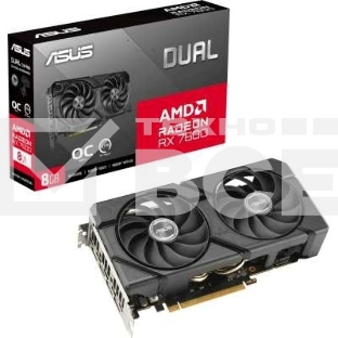 Видеокарта Asus AMD Radeon RX 7600 8Gb PCI-E DUAL-RX7600-O8G-EVO 128bit GDDR6 2280/18000 HDMIx1 DPx3 HDCP Ret