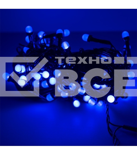 Гирлянда светод. Funray Минишарики, SE-MINI-110B, 10М, 100LED, синий, темно-зел. шн. 0,7м, контр.,