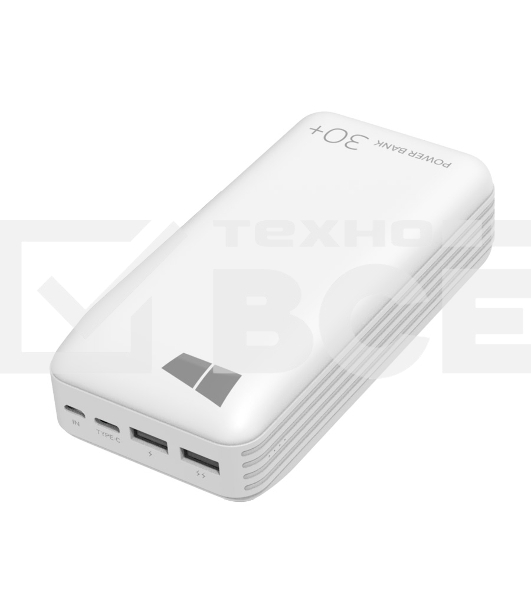 Портативный аккумулятор MORE CHOICE (4627151193649) PB52-30 белый - 30000mAh 2USB