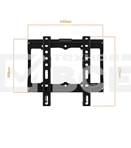 Кронштейн для телевизора Buro FX1S черный, 15'-48' макс. 25 кг, настенный, фиксированный