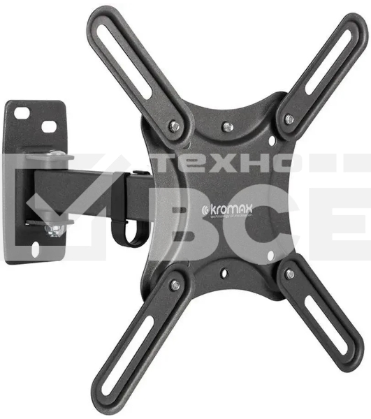Кронштейн для телевизора Kromax CORBEL-4 черный, 15'-42' макс. 25 кг, настенный, поворот и наклон