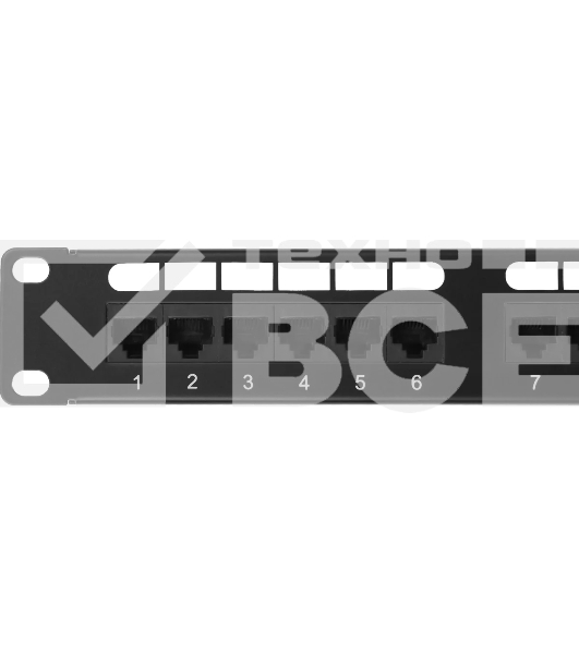 Патч-панель 19', кат. 5е, 1U, 24 порта UTP, с возможность установки заднего органайзера