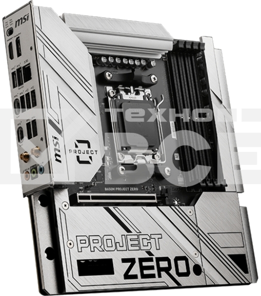 Материнская плата MSI B650M PROJECT ZERO, AM5, AMD B650, 4xDDR5, 4xSATA, 2xM.2, 1xPCIe 4.0 x16, 1xPCIe x1, 1xDP, 1xHDMI, 1x 2.5Gb LAN, 2xUSB-A 2.0, 2xUSB 3.2 Gen 1, 3xUSB 3.2 Gen 2, 3x3.5 мм, 7.1, mATX