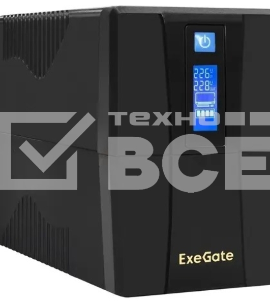 Источник бесперебойного питания ExeGate SpecialPro Smart LLB-650.LCD.AVR.2SH.RJ.USB <650VA/360W, LCD, AVR, 2*Schuko, RJ45/11, USB, Black>