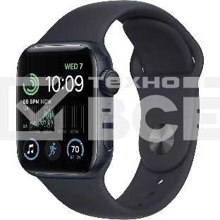 Смарт-часы Apple Watch SE 2024 A2722 40мм корпус темная ночь Sport Band ремешок темная ночь разм.брасл.:S/M