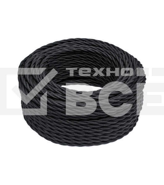 Провод ретро Bironi B1-424-73-50 2х1.5 матовый черный (уп. 50 м)
