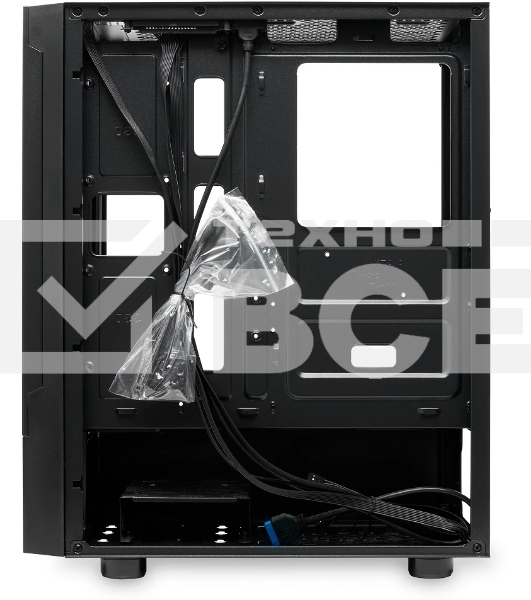 Компьютерный корпус без блока питания Case HSPD M540, Mesh Mid Tower, черный, TG, 0.45 SPCC, no fans, ATX, mATX, mITX, 160/300/150мм, 2x2.5