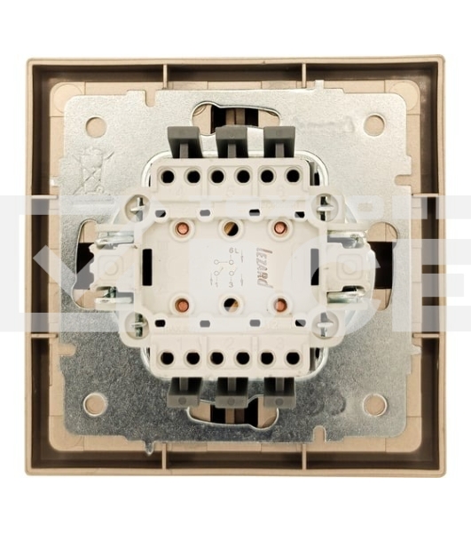 Выключатель 2-кл. СП ZIMA IP20 10А безвинт. зажим зол. LEZARD 704-3688-101QC