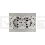 Розетка 2-м LEZARD СП OSEN с заземл. ПБТ, механизм, серый матовый 743-7400-127B, фото 1