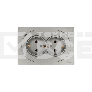 Розетка 2-м LEZARD СП OSEN с заземл. ПБТ, механизм, серый матовый 743-7400-127B