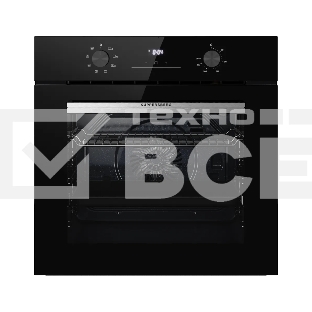 Духовой шкаф Kuppersberg HO 608 X Line, High-Tech, 78 л, цвет черный, цвет фурнитуры нержавеющая сталь, поворотное управление, дисплей, таймер, 8 режимов, макс. температура 310 градусов, телескопические направляющие (на 1 уровень)