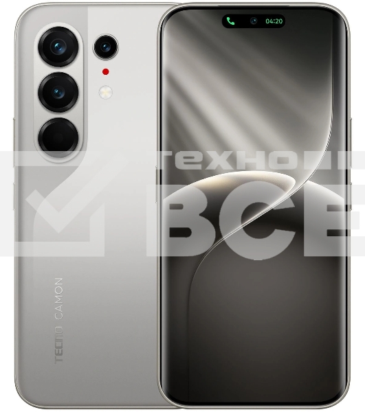 Смартфон Tecno Camon 50 Ultra 5G 256Gb 12Gb титан моноблок 3G 4G 2Sim 6.78' 1208x2644 Android 16 50Mpix 802.11 a/b/g/n/ac/ax NFC GPS GSM900/1800 GSM1900 Protect FM