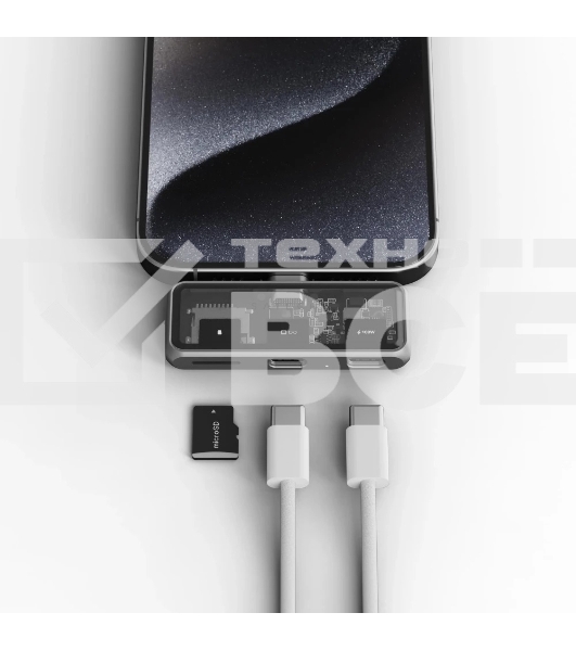 USB-хаб Satechi Mobile XR Hub with microSD (2х USB Type-C, microSD), до 100 Вт, Серый ST-HXRSDM