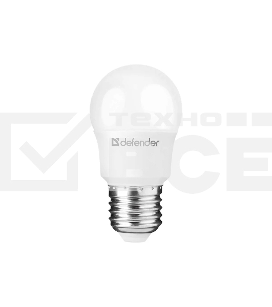 Лампочка светодиодная Defender P45-10W-865-E27 шар, 6500 К, холодный дневной, 1 шт.
