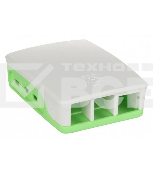 Корпус Qumo ABS Plastic, Raspberry Pi 4, White+Green(RS031)