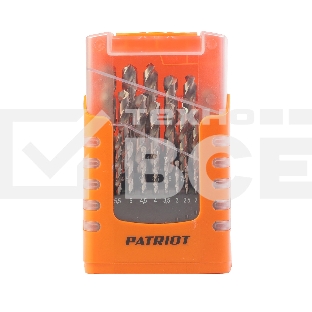 Набор сверл по металлу PATRIOT, HSS, 25 шт: 1,0-13,0мм, в пластиковом боксе